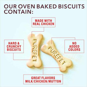 Purepet Milk Flavour Real Chicken Biscuit Dog Treats 905g - Image 2
