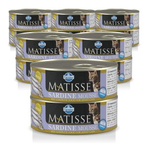 FARMINA Matisse CAT Mousse Sardine, Wet Food, Adult Cat, 12 Cans X 80 GMS Each