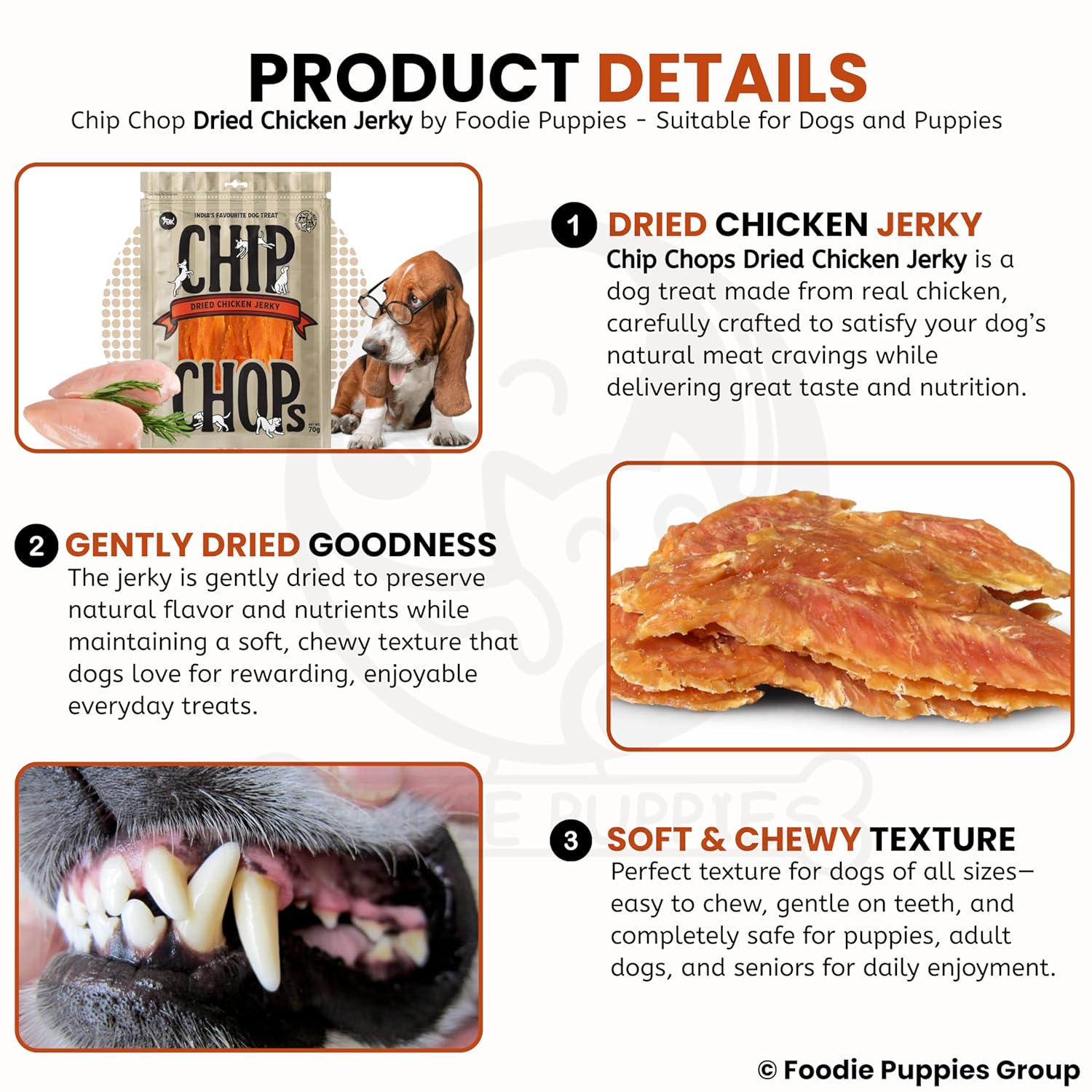 Chip Chops Optimum Health Formula Dried Chicken Jerky Treat for Dogs - Image 3