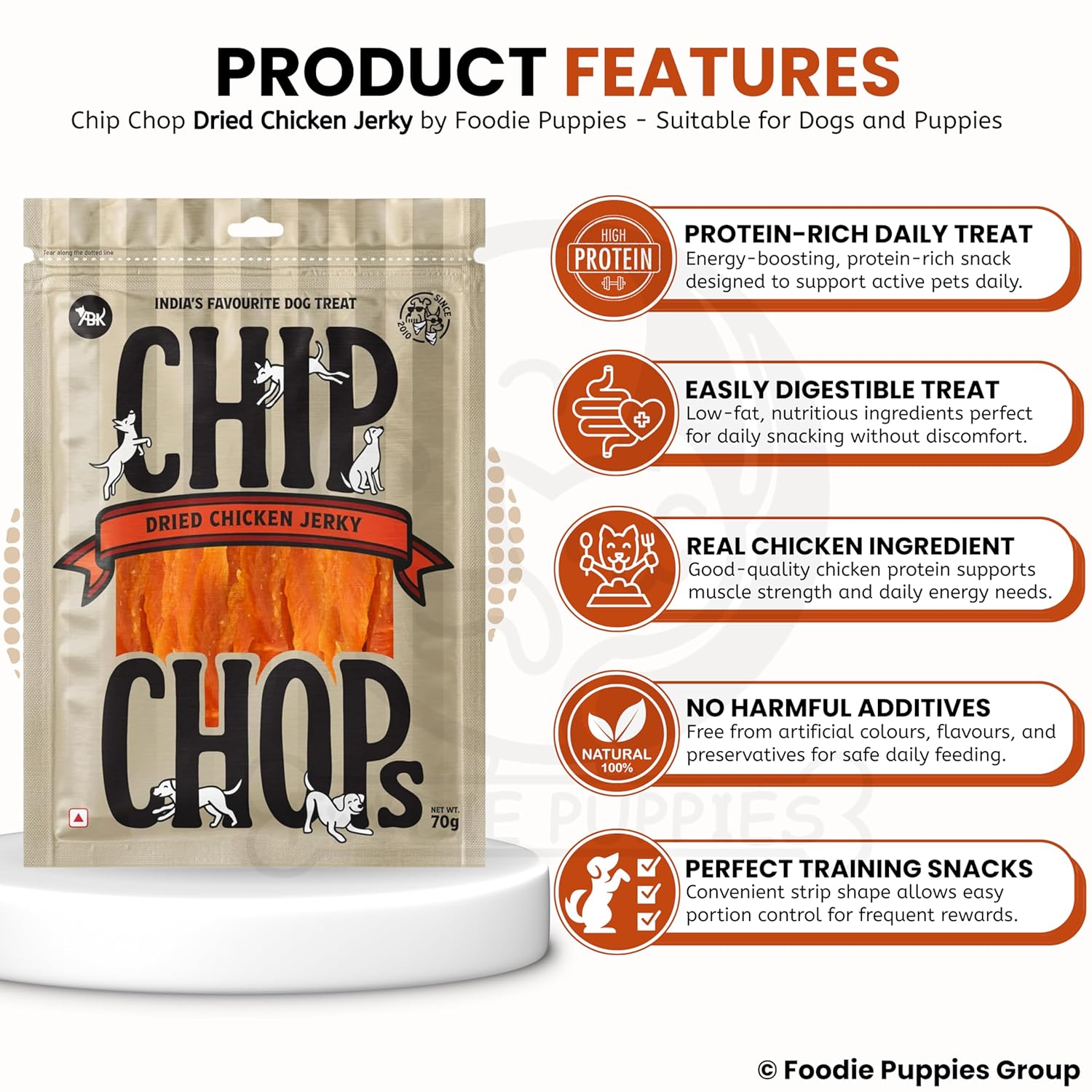 Chip Chops Optimum Health Formula Dried Chicken Jerky Treat for Dogs - Image 4
