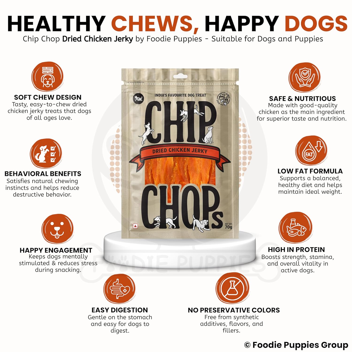 Chip Chops Optimum Health Formula Dried Chicken Jerky Treat for Dogs - Image 2